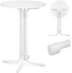 Tisch, rund, hoch, klappbarer Stehtisch, Durchmesser 80 cm, H&ouml;he 110 cm, wei&szlig;...
