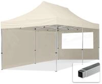 TOOLPORT 3x6m Aluminium Faltpavillon, inkl. 2 Seitenteile, creme