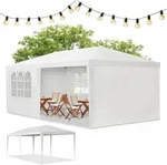 Juskys Partyzelt 3x6 m Wei&szlig; mit Dach & Seitenw&auml;nden - 18 m2 Sonnenschutz Outdoor -