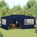 vidaXL Profi-Partyzelt mit Seitenw&auml;nden 4&times;6 m Blau 90 g/m&sup2;