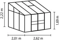 Vitavia Anlehn-Gew&auml;chshaus "Ida 5200" schwarz 5,2 m&sup2; 3 mm ESG/6 mm HKP