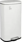 SVITA TQ30 M&uuml;lleimer wei&szlig; 30L Treteimer Abfallbeh&auml;lter Softclose Deckel mit