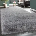 Paco Home Hochflor Teppich Wohnzimmer Schlafzimmer Shaggy Einfarbig Flauschig...
