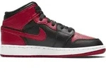 Nike Schuhe Jordan 1 Mid Banned 2020 GS, 554725074 - Schwarz/Wei&szlig;/Rot - 35,5