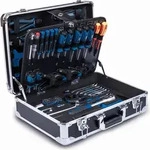 Scheppach TB200 Aluminium Werkzeugkoffer gef&uuml;llt 141-tlg Werkzeug Set 