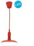 N&auml;ve Pendel incl. LED-Tellerlampe E27 rot "Ufo" - Textil/Silikon/Kunststoff -...