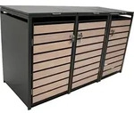 DEGAMO M&uuml;lltonnenbox 3er BERLIN 200x80x116cm f&uuml;r Tonnen 120 und 240 Liter,