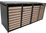 DEGAMO M&uuml;lltonnenbox 4er BERLIN 264x80x116cm f&uuml;r Tonnen 120 und 240 Liter,