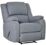 HOMCOM Fernsehsessel Relaxsessel mit Liegefunktion TV-Sesse Polyester Hellgrau