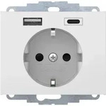 Berker SCHUKO/USB A-C K.x, polarwei&szlig; gl&auml;nzend, Wei&szlig;, Metall, Kunststoff, IP20, 250