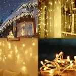 Salcar 6 x 1 m 300 LED Lichterkette Eisregen Weihnachten Beleuchtung Lichtervorhang 9