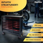 Mephisto Pro-Line BIG XXL Werkzeugwagen mit 12 Schubladen davon 11 mit Werkzeug -