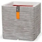Capi Europe - Blumentopf quadratisch Rib NL - Elfenbein - 50x50 - KOFI904 - Wei&szlig;