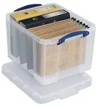 Really Useful Box - Box 35 liter, transparant, per stuk verpakt in karton