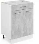 K&uuml;chenunterschrank Vicco R-Line Beton 60 cm mit Schublade, ohne Arbeitsplatte, Model