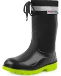 Ladeheid Kinder M&auml;dchen Jungen Gummistiefel mit Stulpe LA-972 (Schwarz/Gr&uuml;n, 25 EU)