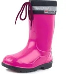 Ladeheid Kinder M&auml;dchen Jungen Gummistiefel mit Stulpe LA-972 (Fuchsia/Schwarz, 25