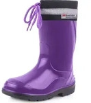 Ladeheid Kinder M&auml;dchen Jungen Gummistiefel mit Stulpe LA-972 (Violett/Schwarz, 25