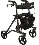Drive Medical Leichtgewicht Rollator Torro anthrazit inkl. Tasche, R&uuml;ckengurt und