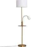 Lindby Stehlampe Aovan, bronzefarben, Ablage, USB-Anschluss