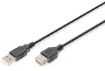 DIGITUS USB 2.0 Verl&auml;ngerungskabel Typ A -A St/Bu 3.0m, sw - Schwarz
