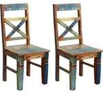 SIT M&ouml;bel Esszimmerstuhl 2er-Set | Altholz lackiert | bunt | B 45 x T 45 x H...