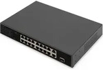 DIGITUS Switch 16-Port 10/100 32W PoE schwarz - Schwarz