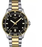 Tissot Seastar 1000 Quarz, schwarzes Zifferblatt, 40 mm, PVD