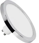 LightMe LED Mini-Panel Chrom &Oslash;11cm Lampe 6W GU10 matt 500lm Click-CCT 2700K & 4000K