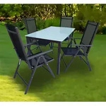 VCM 5 tlg. Gartenm&ouml;bel Set | Sitzgruppe Essgruppe | 1x Tisch, 4x St&uuml;hle | Tisch