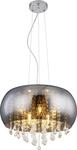Globo Lighting H&auml;ngeleuchte Metall verchromt, Glas, Glaskristalle klar, Kabel PVC