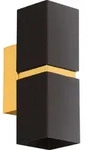PASSA Wand-/Deckenleuchte Lampe Beleuchtung - L5,5 x H17 x AL8,5 cm - schwarz, gold -