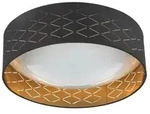 Globo Lighting Deckenleuchte Metall wei&szlig;, Textil schwarz, goldfarben sparkle, &oslash;: