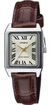 Casio LTP-V007L-9BUDF analoge Armbanduhr, silber/braun - Braun/Silber/Creme