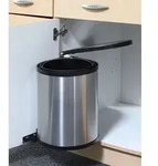 1.05 Einbau M&uuml;lleimer zur Montage im K&uuml;chenschrank - 12 Liter - Silber