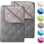 wometo 2 St&uuml;ck Microfaser Sommer Steppbett 155x220 &ndash; grau und hellgrau /...