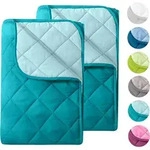wometo 2 St&uuml;ck Microfaser Sommer Steppbett 155x220 &ndash; t&uuml;rkis und hellt&uuml;rkis...