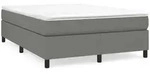 vidaXL Boxspringbett mit Matratze Dunkelgrau 140x200 cm Stoff - Grau
