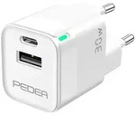 PEDEA Dual Mini Reiselader 30W, Drinnen, AC, Wei&szlig; - Wei&szlig;