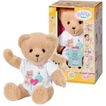 BABY born Teddy mit wei&szlig;em Strampler und beweglichen Armen und Beinen