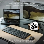 CHERRY KW 3000, Volle Gr&ouml;&szlig;e (100%), Kabellos, RF Wireless, AZERTY, Schwarz -