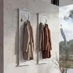 2er-Set Garderobe T33, Wandgarderobe Garderobenpaneel, Wandhaken Holz 109x28x4cm