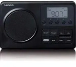 Lenco MPR-035BK - Kompaktes tragbares FM-Radio mit LCD-Bildschirm - Schwarz - Schwarz