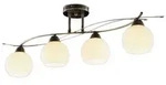 Lindby Deckenlampe Leanda, 80 cm, vierflammig, Metall, Glas - Bronze