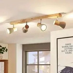 Lindby - Landhaus I Vintage I Rustikal Landelijke plafondlamp hout met beton