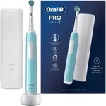 Oral-B Pro 1 Cross Action Caribbean Blue mit Reiseetui, Elektrische Zahnb&uuml;rste