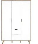 Casa Dolce Kleiderschrank OSKAR, wei&szlig; +naturell, 139,4x52,7x201,5 cm in modern