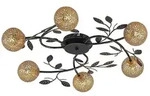 Lucande Deckenlampe Evory, &Oslash; 69 cm, 6-flg., schwarz/gold, G9 - Schwarz