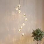 Lucande LED-H&auml;ngelampe Hayley, &Oslash; 40 cm, 9-flg., gold, Glas - Gold