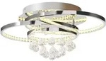 Lucande LED-Deckenleuchte Keely, chromfarben, Kristall, 45cm - Silber
